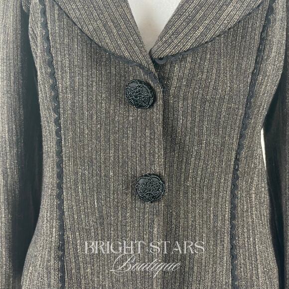 Extremely Rare Blazer Jacket ASO Lorelai Gilmore Girls Applique Flower Brown - Picture 8 of 12